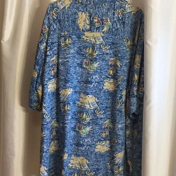 MENS tropical button front shirt in size 2 XL with palm trees - Picture 8 of 13